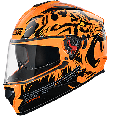 STUDDS DRIFTER D2 MATT ORANGE N9 BLACK D/V (XL) WITH SPOILER