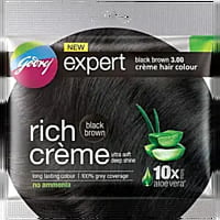 Godrej Expert Rich Creme Hair Colour - Single Use, Long Lasting, 100% Grey Coverage (20 g + 20 ml), 1 pc