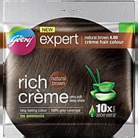 Godrej Expert Rich Creme Hair Colour - Single Use, Long Lasting, 100% Grey Coverage (20 g + 20 ml), 1 pc
