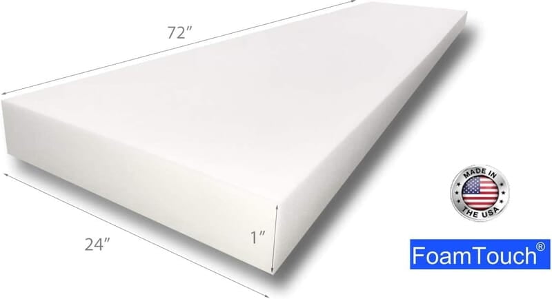 FoamTouch Foam Cushion High Density 1" Height x 24" Width x 72" Length FoamTouch Foam Cushion High Density 1" Height x 24" Width x 72" Length