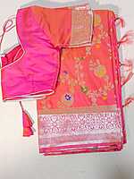 D152: Ready To Ship Beautiful Soft Silk Saree With Stitched Blouse