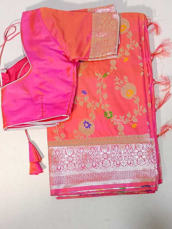 D152: Ready To Ship Beautiful Soft Silk Saree With Stitched Blouse