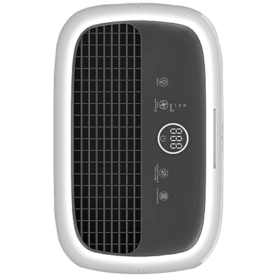 The digital AQI display on the AP420OAN Room Air Purifier showing a low, healthy PM2.5 reading.