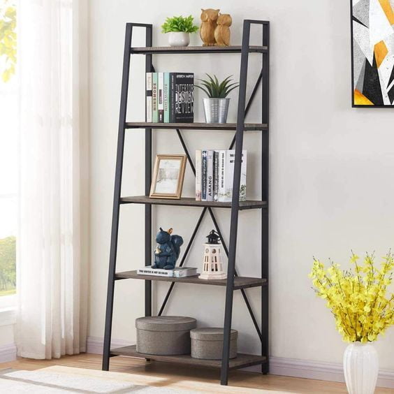 VIVAN INDUSTRIAL STYLE METAL AND WOOD BOOKSHELF VIVAN INDUSTRIAL STYLE METAL AND WOOD BOOKSHELF
