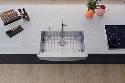 33-inch Farmhouse Kitchen Sink Single Bowl, LZ Series - 456817 33-inch Farmhouse Kitchen Sink Single Bowl, LZ Series - 456817