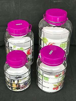 مرطبان 4 احجام شفاف