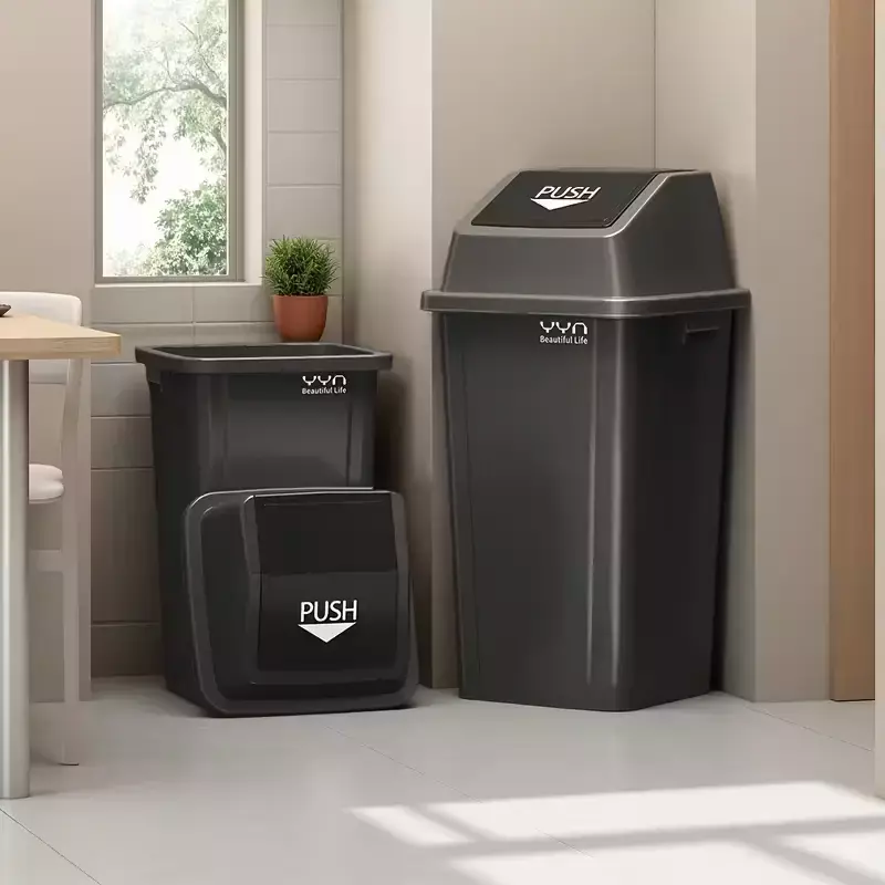 سلة نفايات بلاستيكية لون اسود سلة نفايات بلاستيكية لون اسود