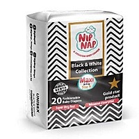 NipNap Baby Diapers Black and White Mid Count Maxi – 20s