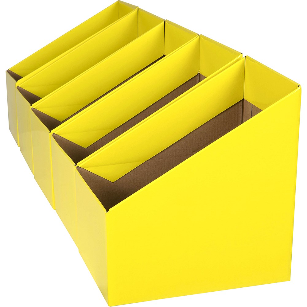 Marbig Book Box es Large 170W x 250D x 270mmH Yellow Pack  Of 5