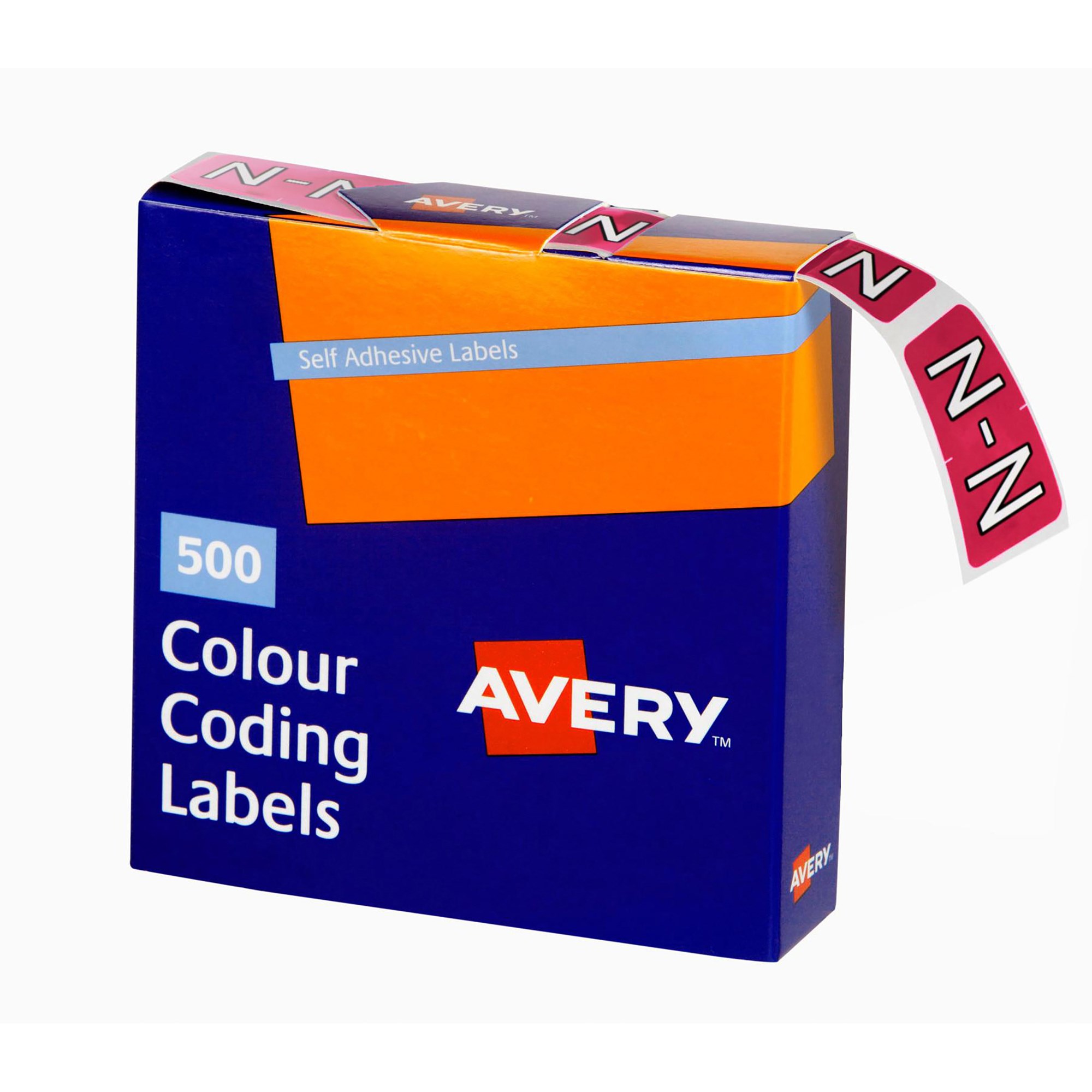 Avery Alphabet Coding Label N Side Tab 25x38mm Magenta Box  Of 500