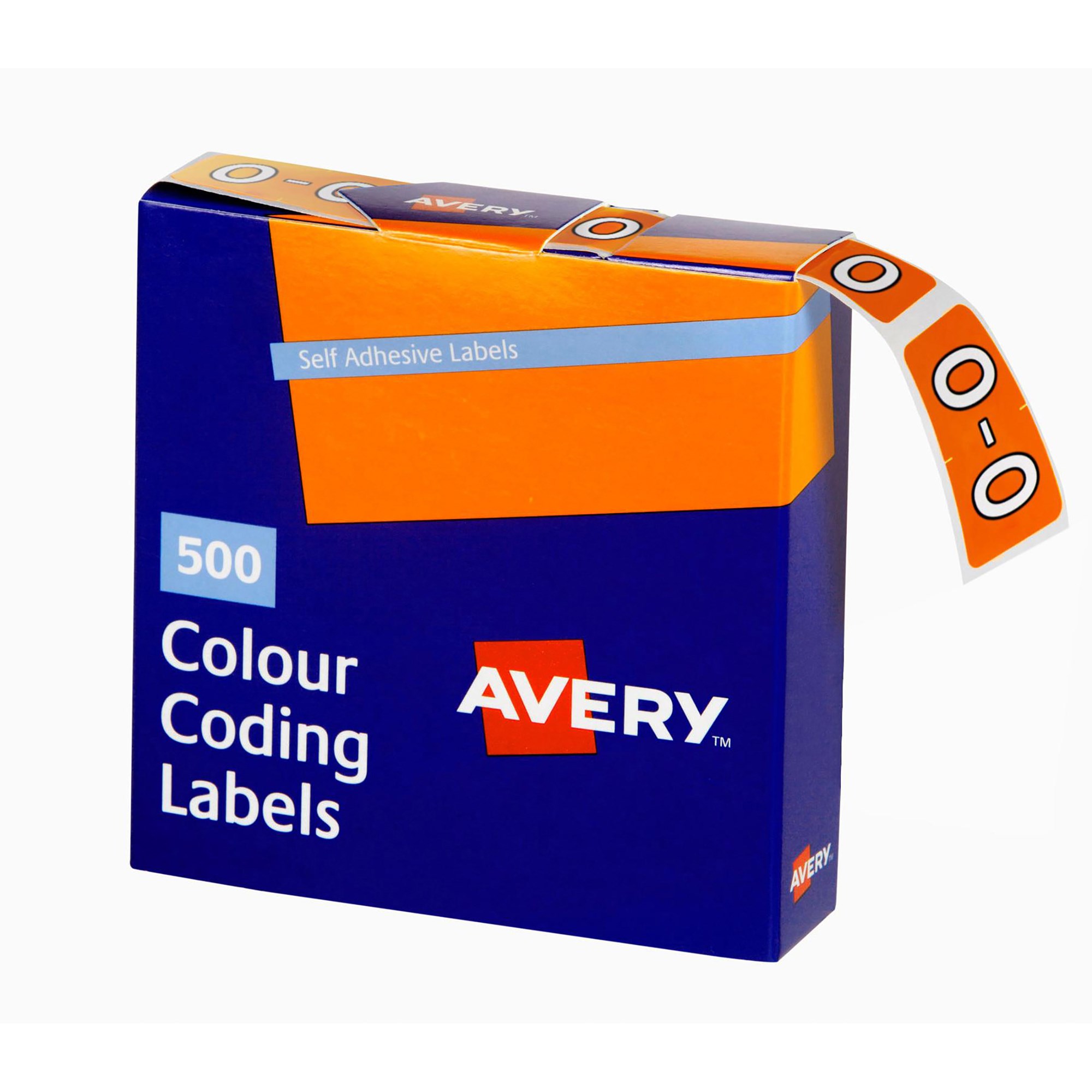 Avery Alphabet Coding Label O Side Tab 25x38mm Orange Box Of 500
