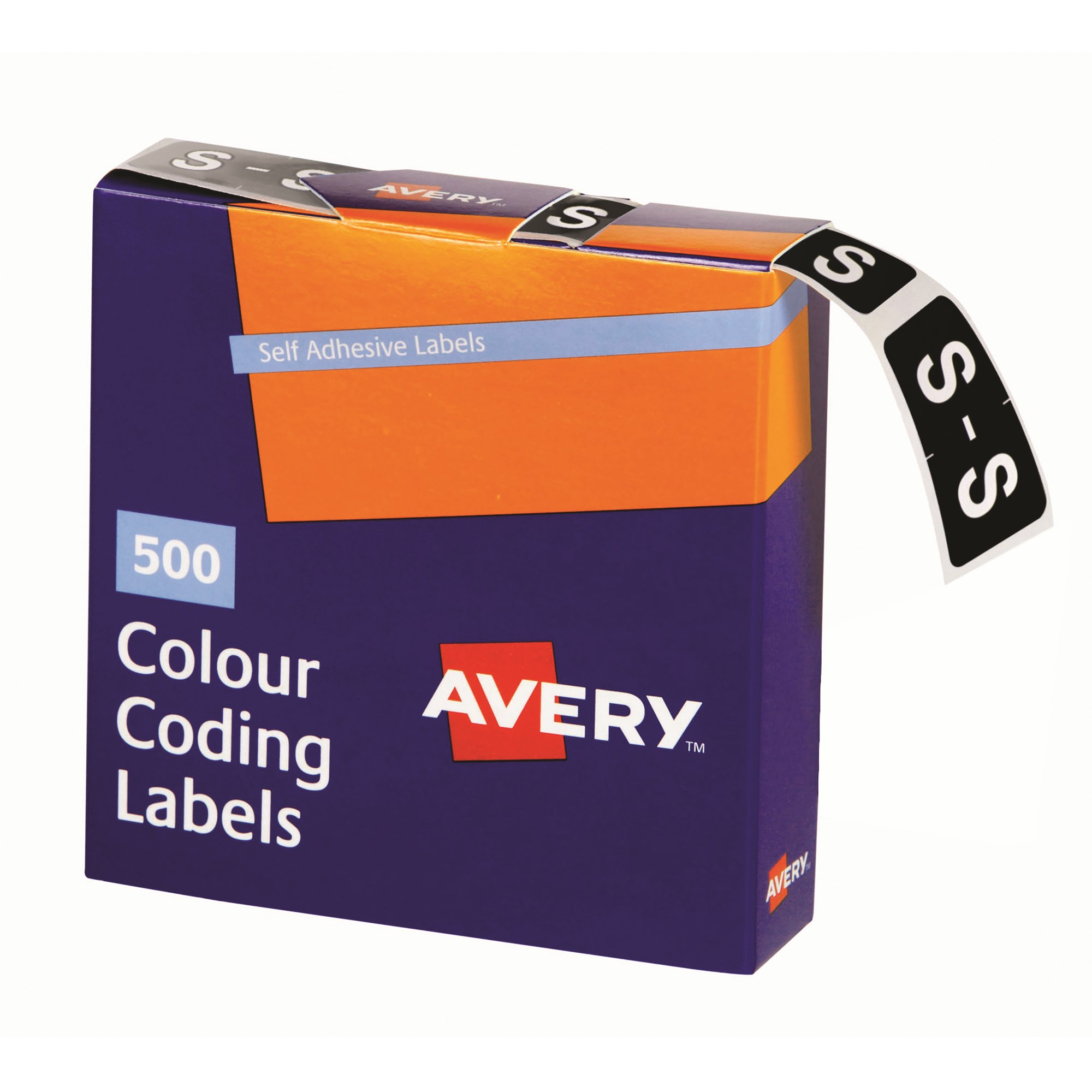 Avery Alphabet Coding Label S Side Tab 25x38mm Dark Green Box  Of 500