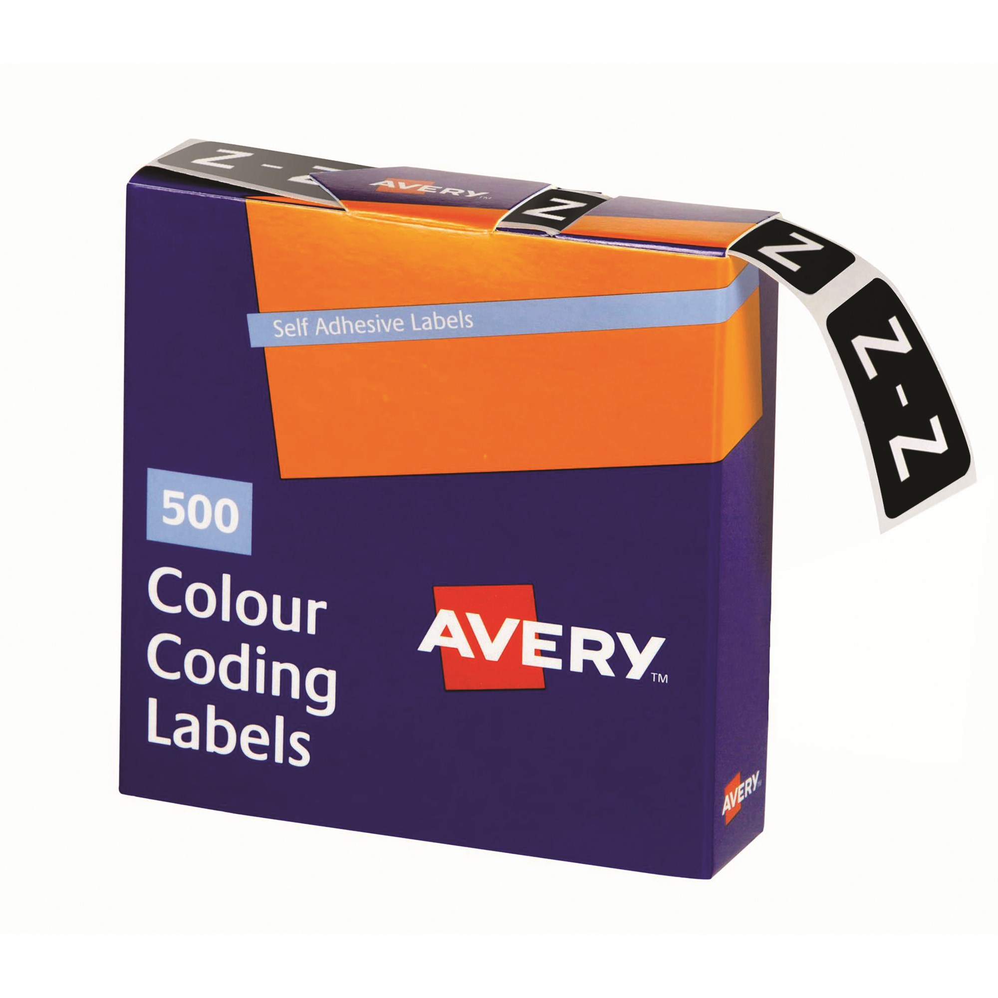 Avery Alphabet Coding Label Z Side Tab 25x38mm Grey Box  Of 500