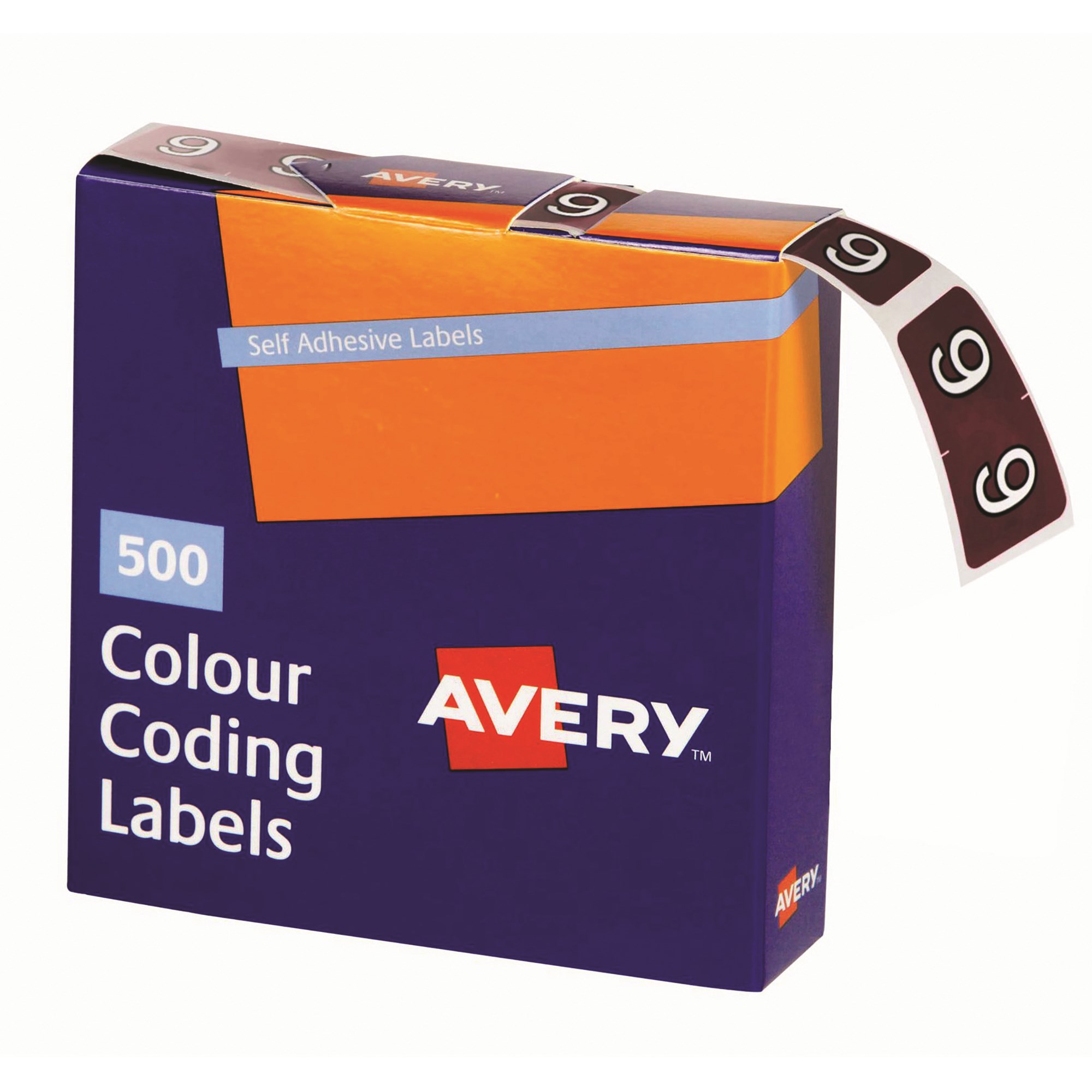 Avery Numeric Coding Label 9 Side Tab 25x38mm Brown Box Of 500