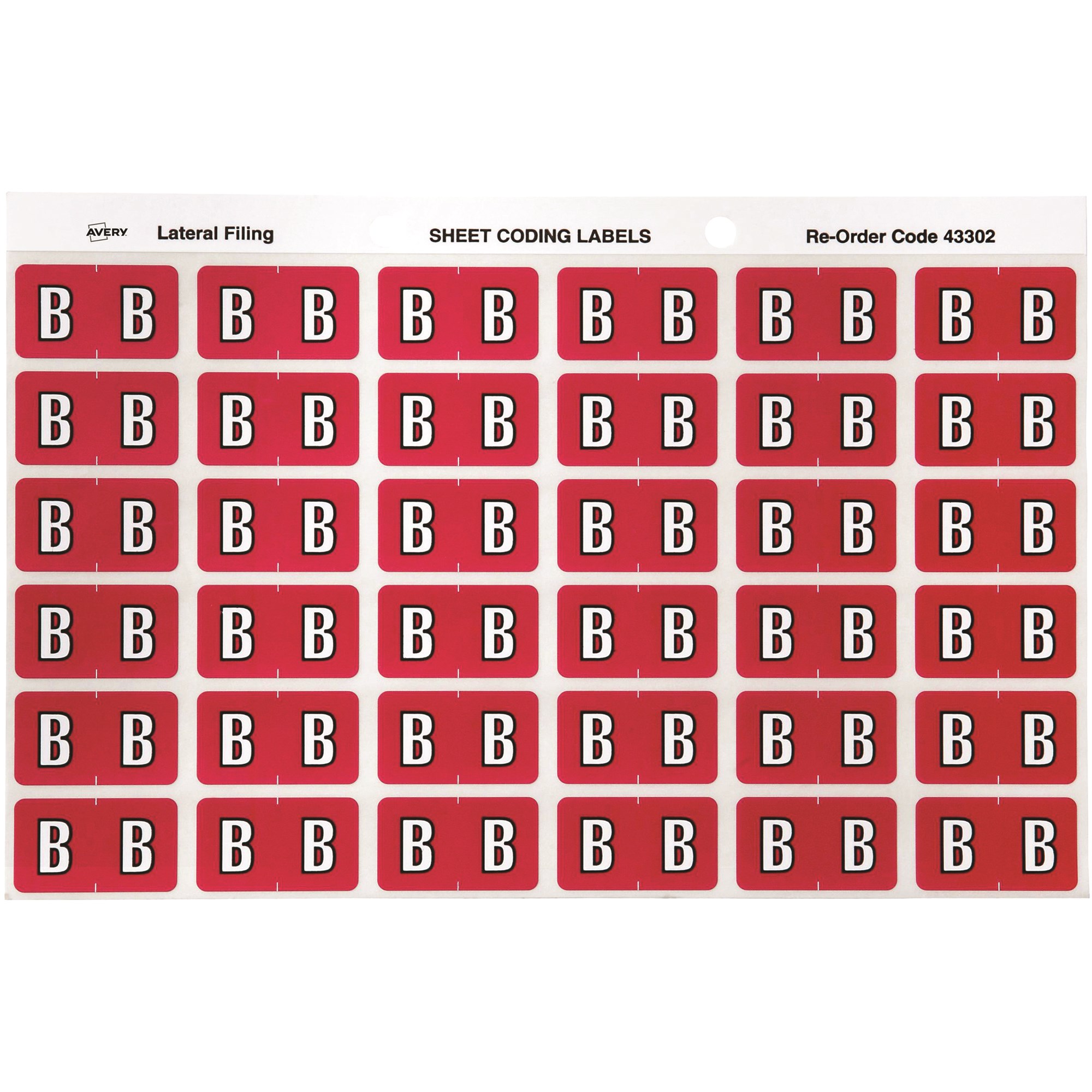 Avery Alphabet Coding Label B Side Tab 25x38mm Magenta Pack Of 180