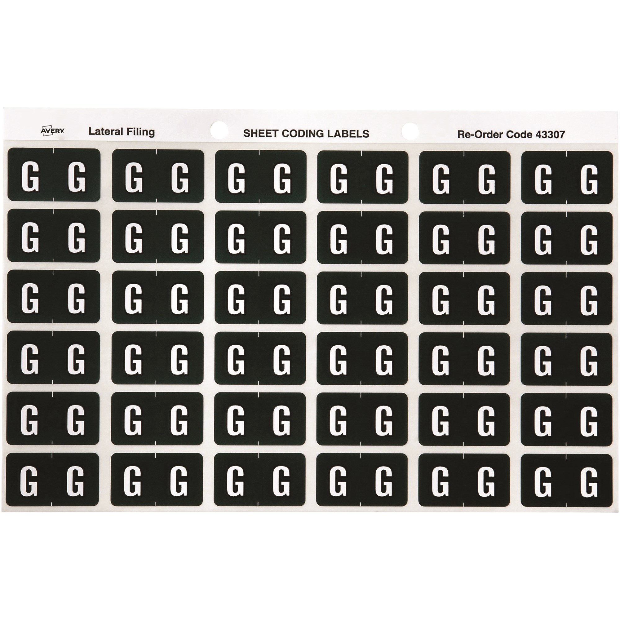 Avery Alphabet Coding Label G Side Tab 25x38mm Dark Green Pack  Of 180