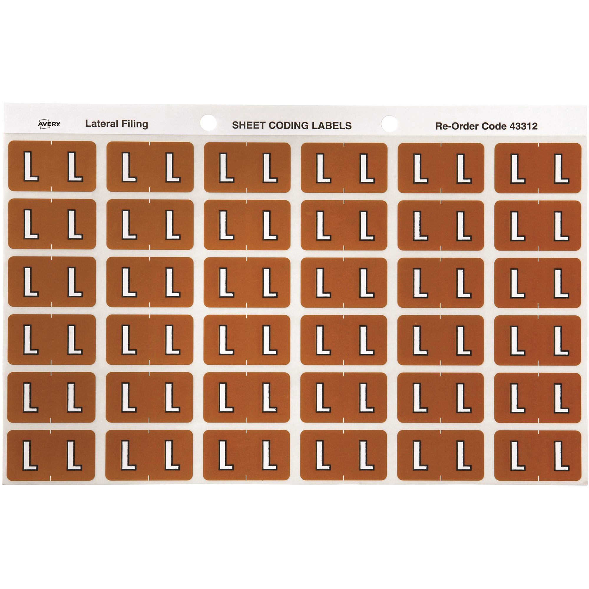 Avery Alphabet Coding Label L Side Tab 25x38mm Mustard Pack  Of 180