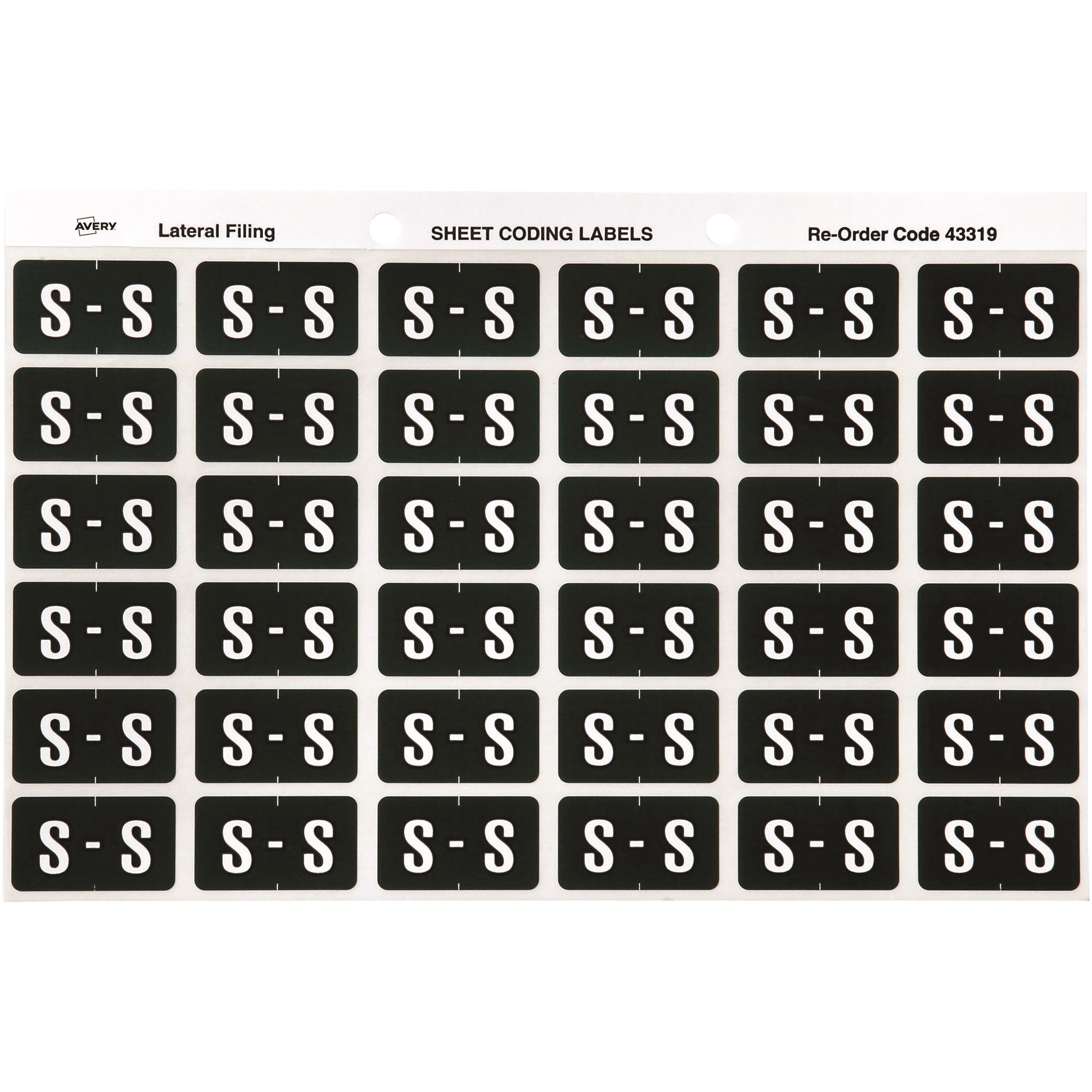 Avery Alphabet Coding Label S Side Tab 25x38mm Dark Green Pack  Of 180