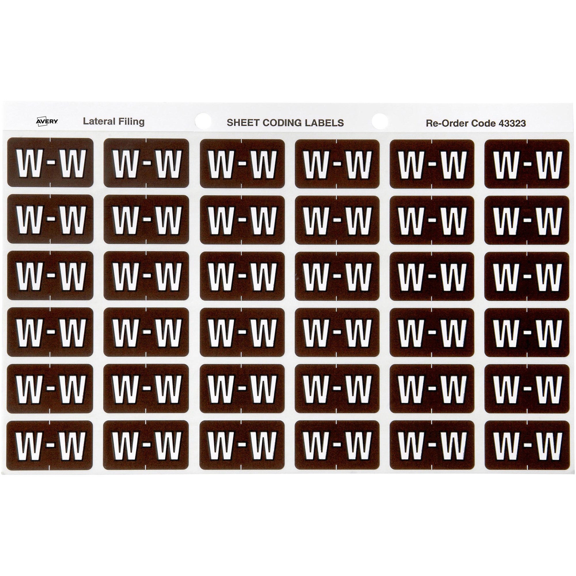 Avery Alphabet Coding Label W Side Tab 25x38mm Brown Pack  Of 180