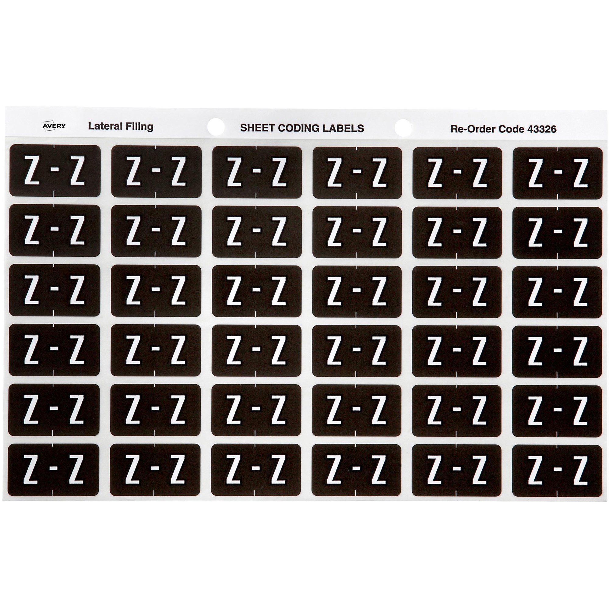 Avery Alphabet Coding Label Z Side Tab 25x38mm Grey Pack Of 180