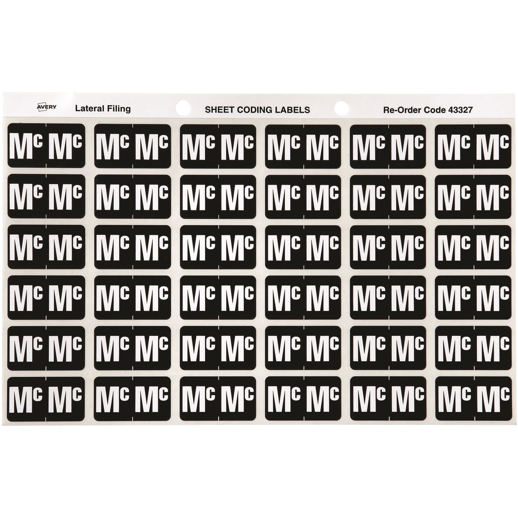 Avery Alphabet Coding Label Mc Side Tab 25x38mm White Black Pack  Of 180