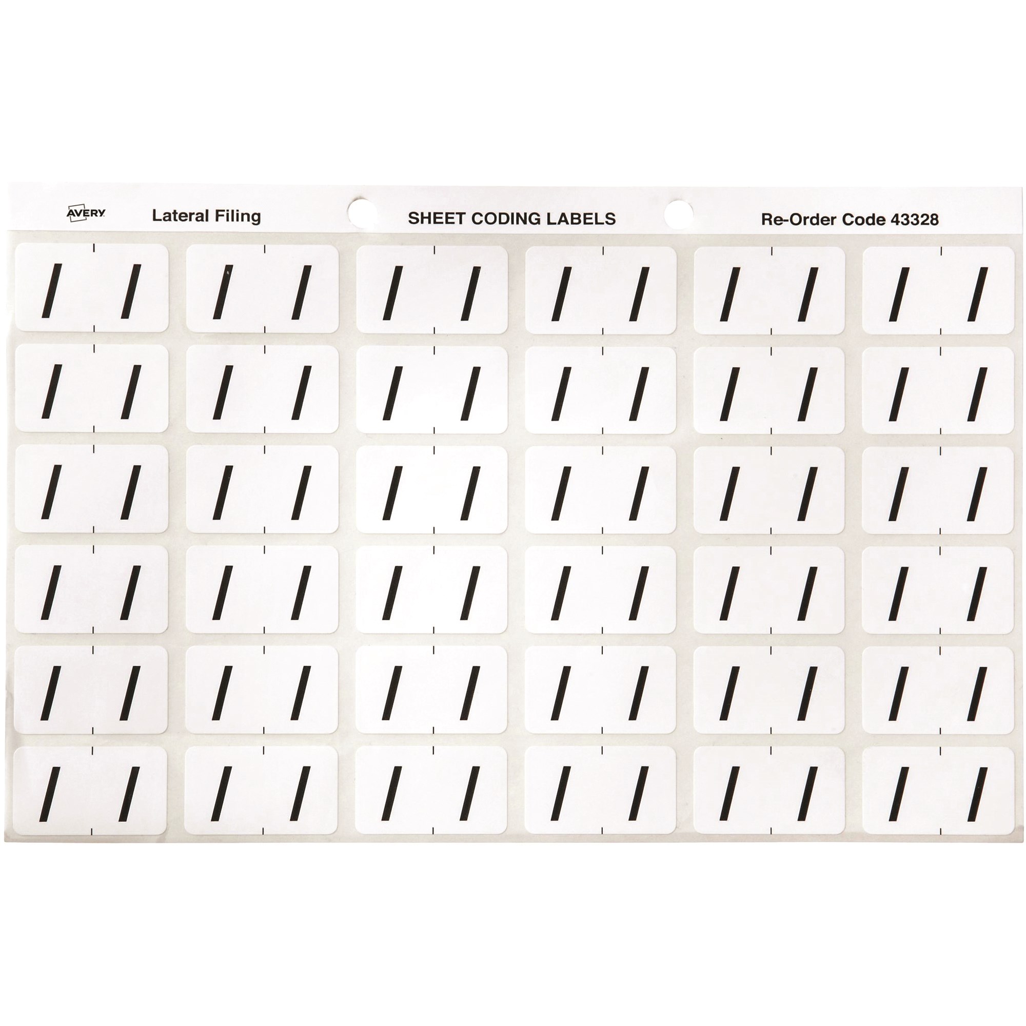 Avery Alphabet Coding Label / Side Tab 25x38mm White Black Pack Of 180