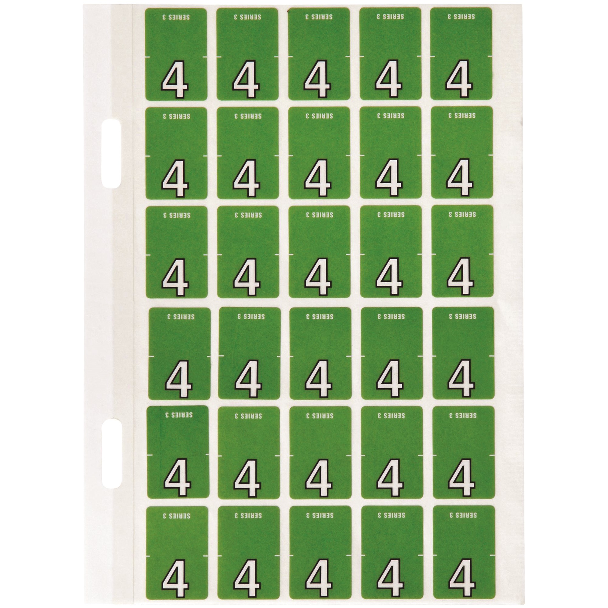 Avery Numeric Coding Label 4 Top Tab 20x30mm Light Green Pack Of 150