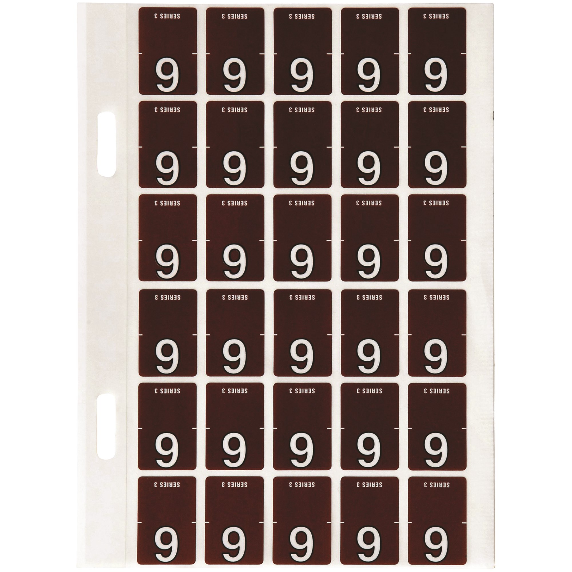 Avery Numeric Coding Label 9 Top Tab 20x30mm Brown Pack Of 150