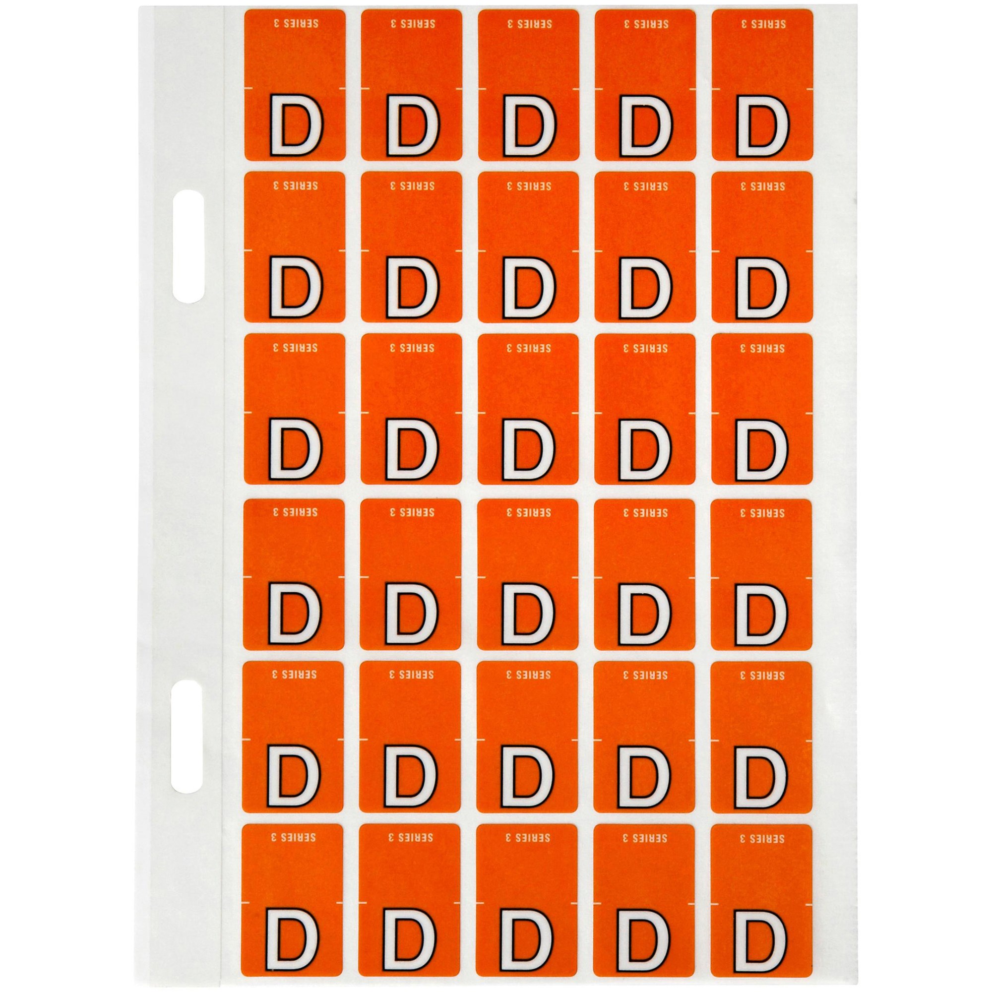 Avery Alphabet Coding Label D Top Tab 20x30mm Dark Orange Pack Of 150