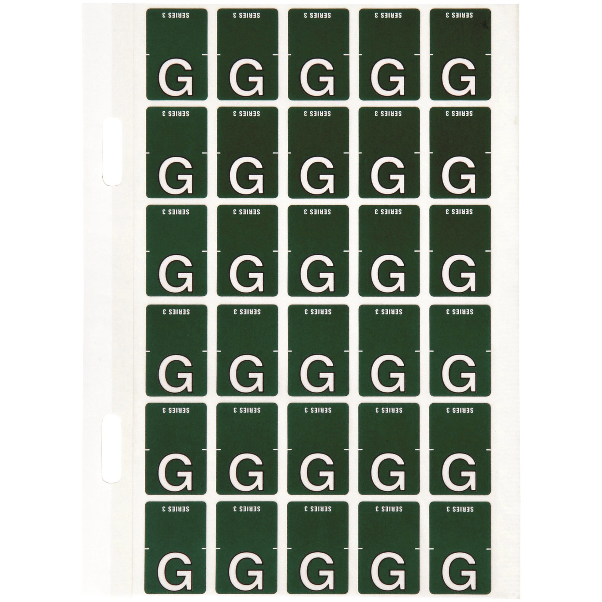 Avery Alphabet Coding Label G Top Tab 20x30mm Dark Green Pack Of 150
