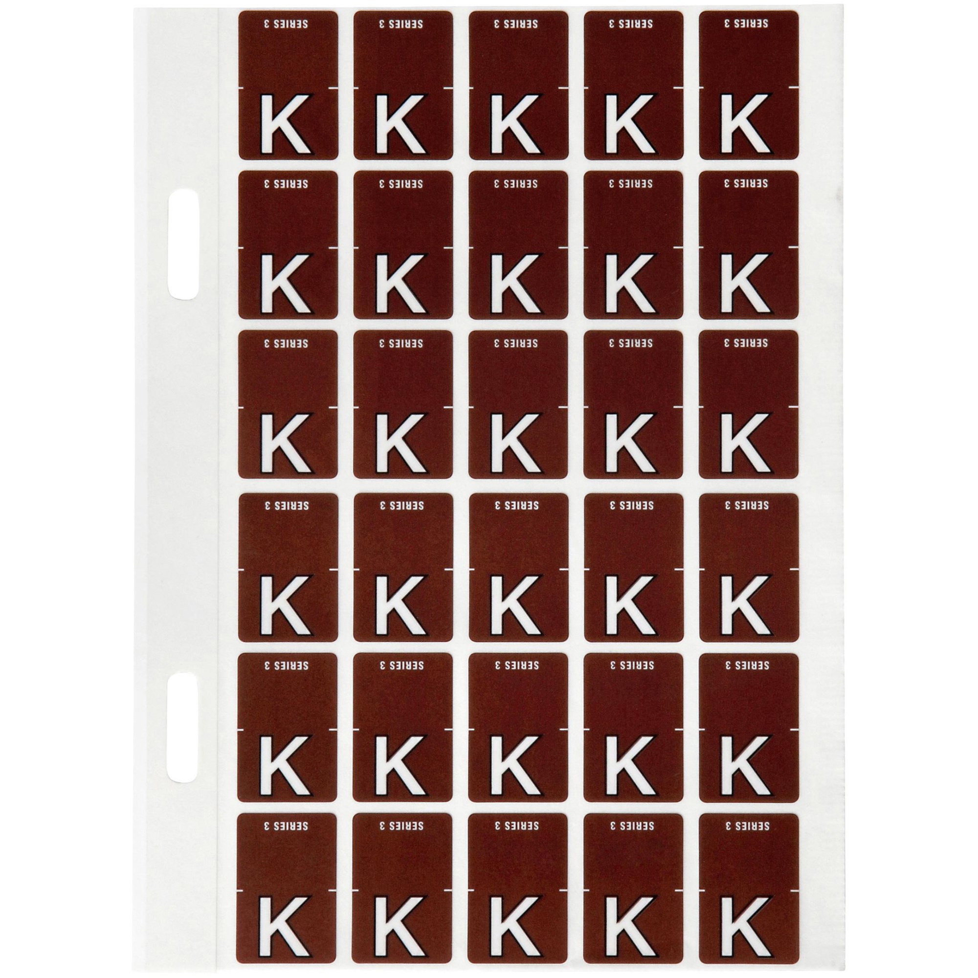 Avery Alphabet Coding Label K Top Tab 20x30mm Brown Pack Of 150