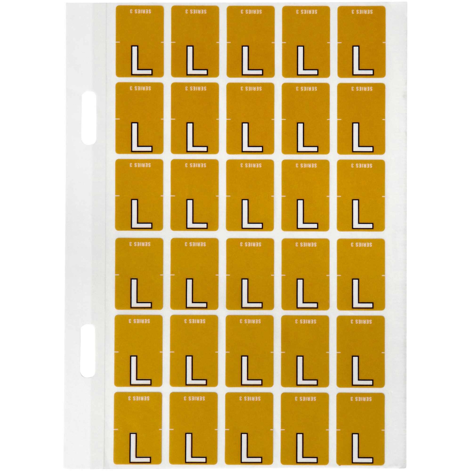 Avery Alphabet Coding Label L Top Tab 20x30mm Mustard Pack Of 150