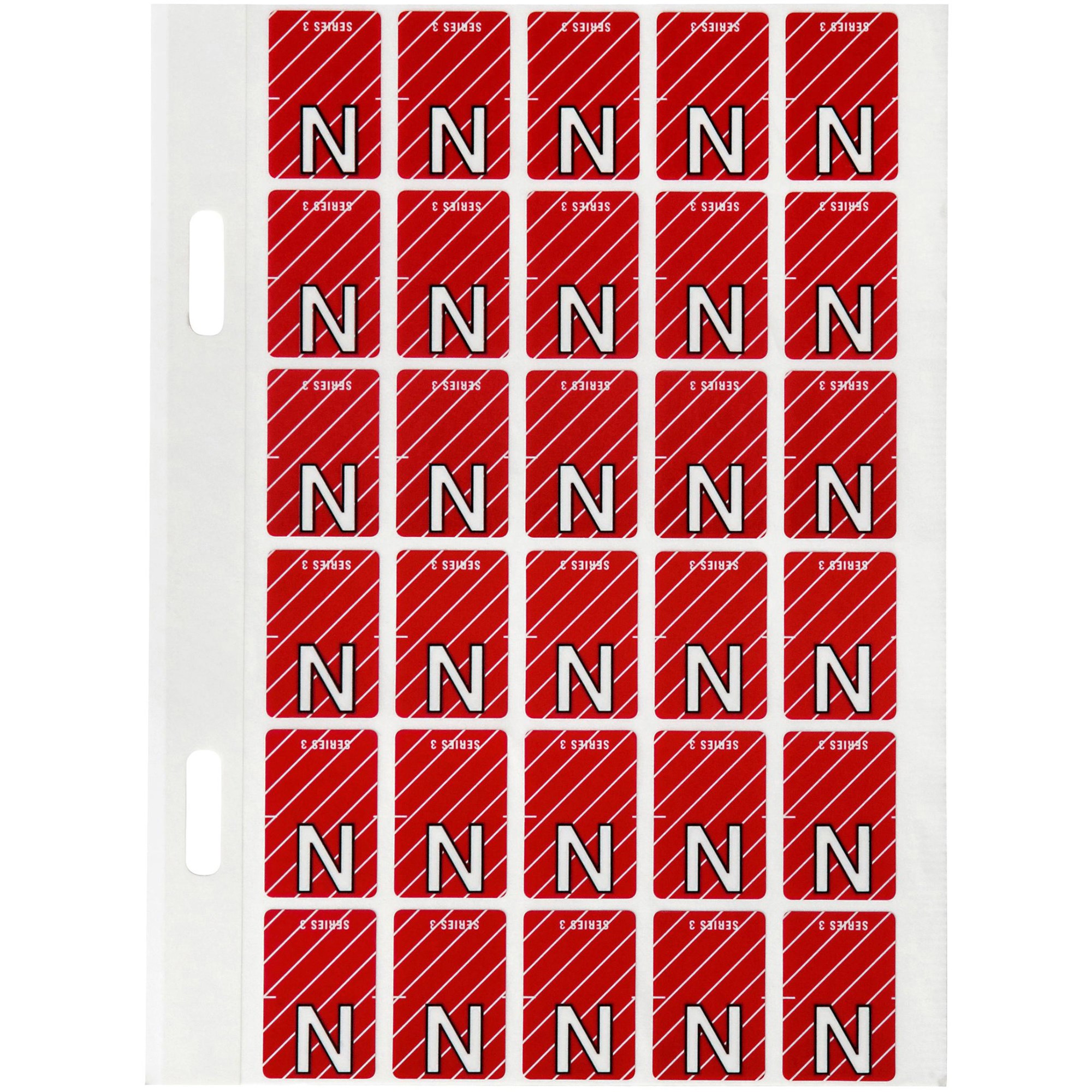 Avery Alphabet Coding Label N Top Tab 20x30mm Magenta Pack Of 150
