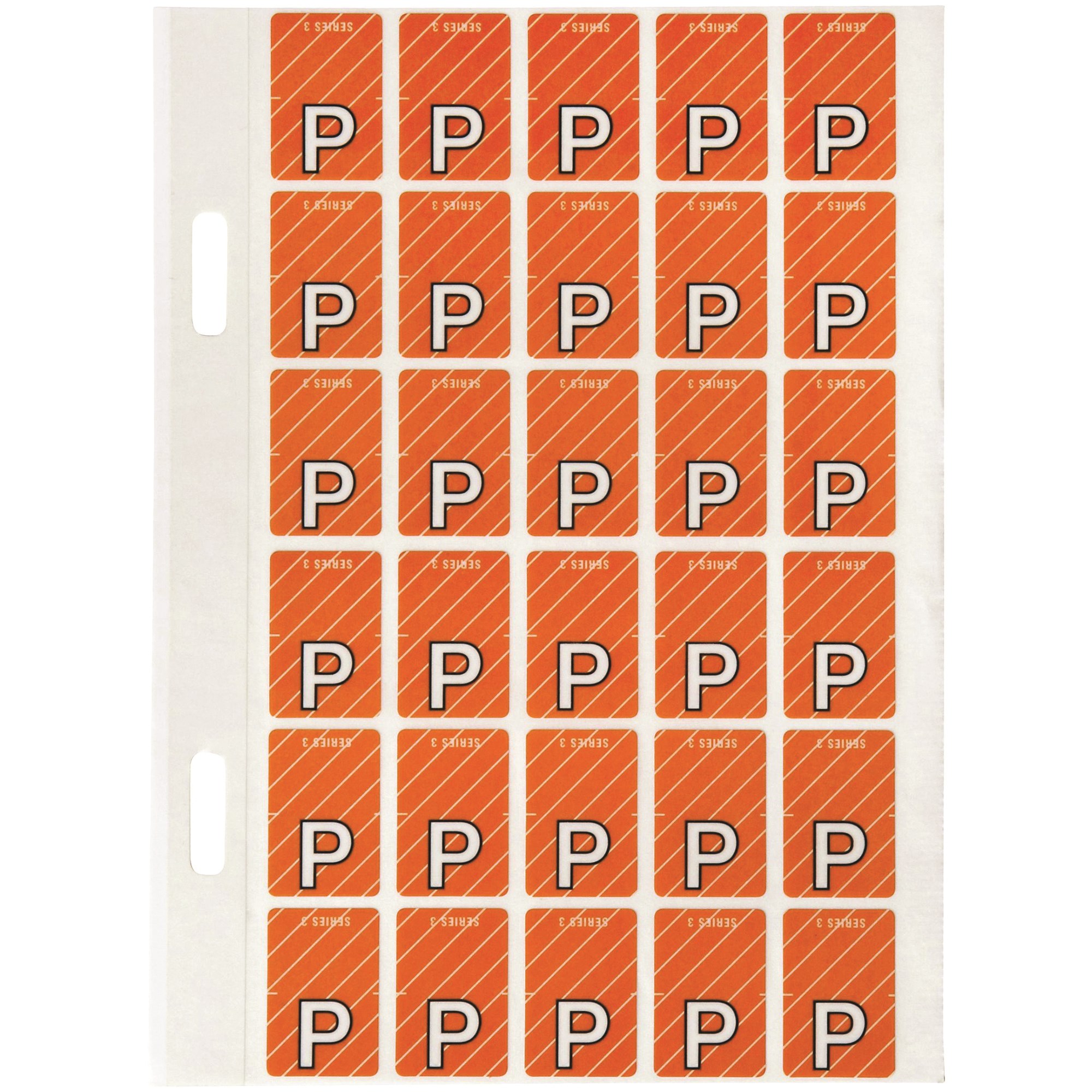 Avery Alphabet Coding Label P Top Tab 20x30mm Dark Orange Pack Of 150