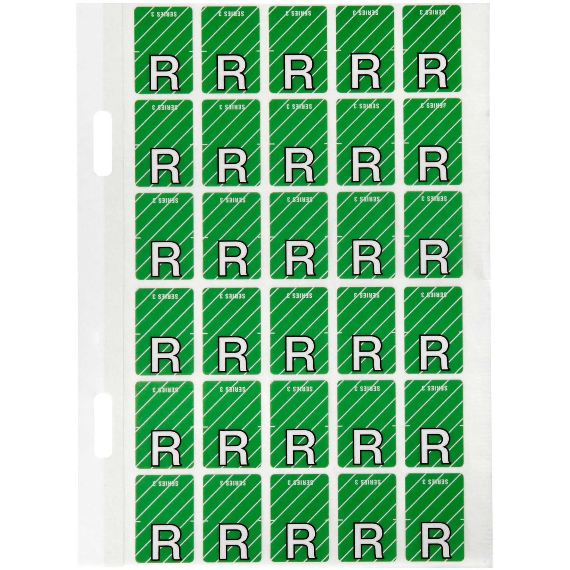 Avery Alphabet Coding Label R Top Tab 20x30mm Light Green Pack Of 150