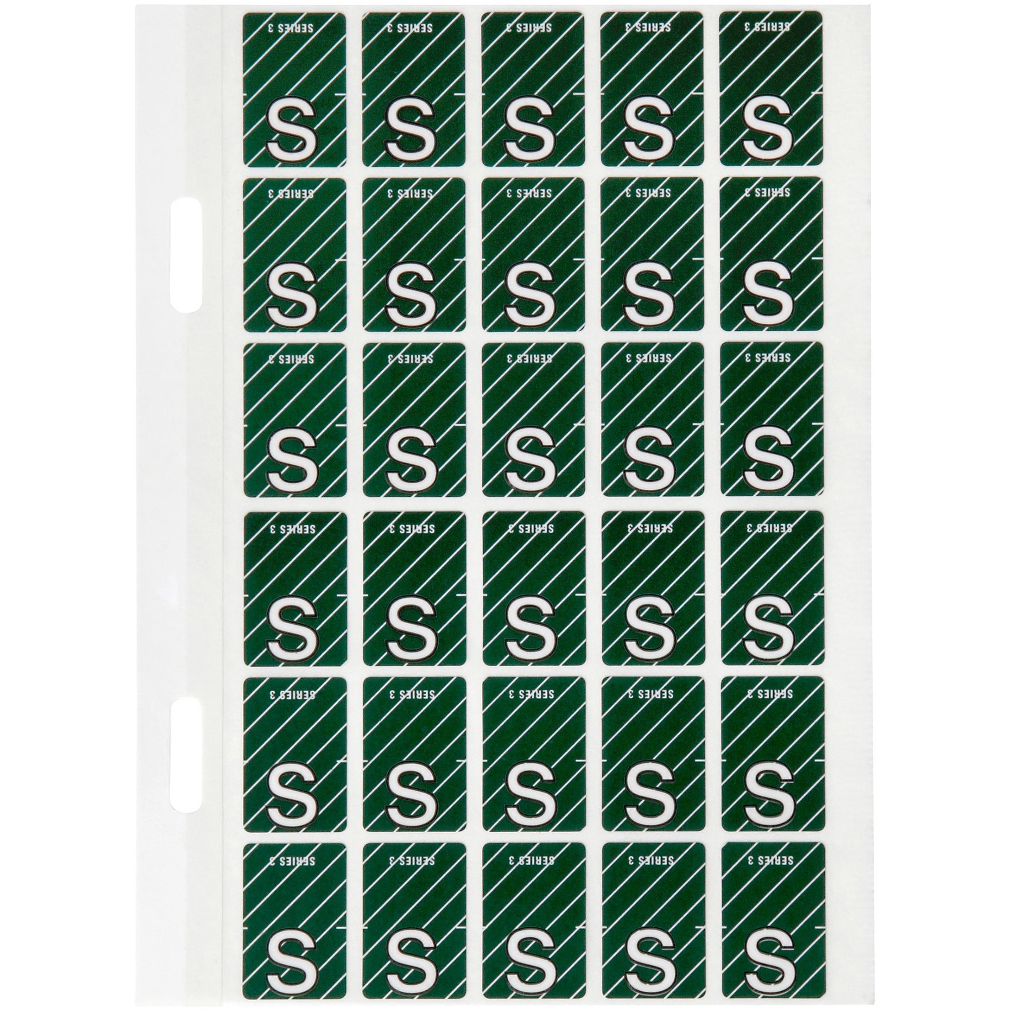 Avery Alphabet Coding Label S Top Tab 20x30mm Dark Green Pack Of 150