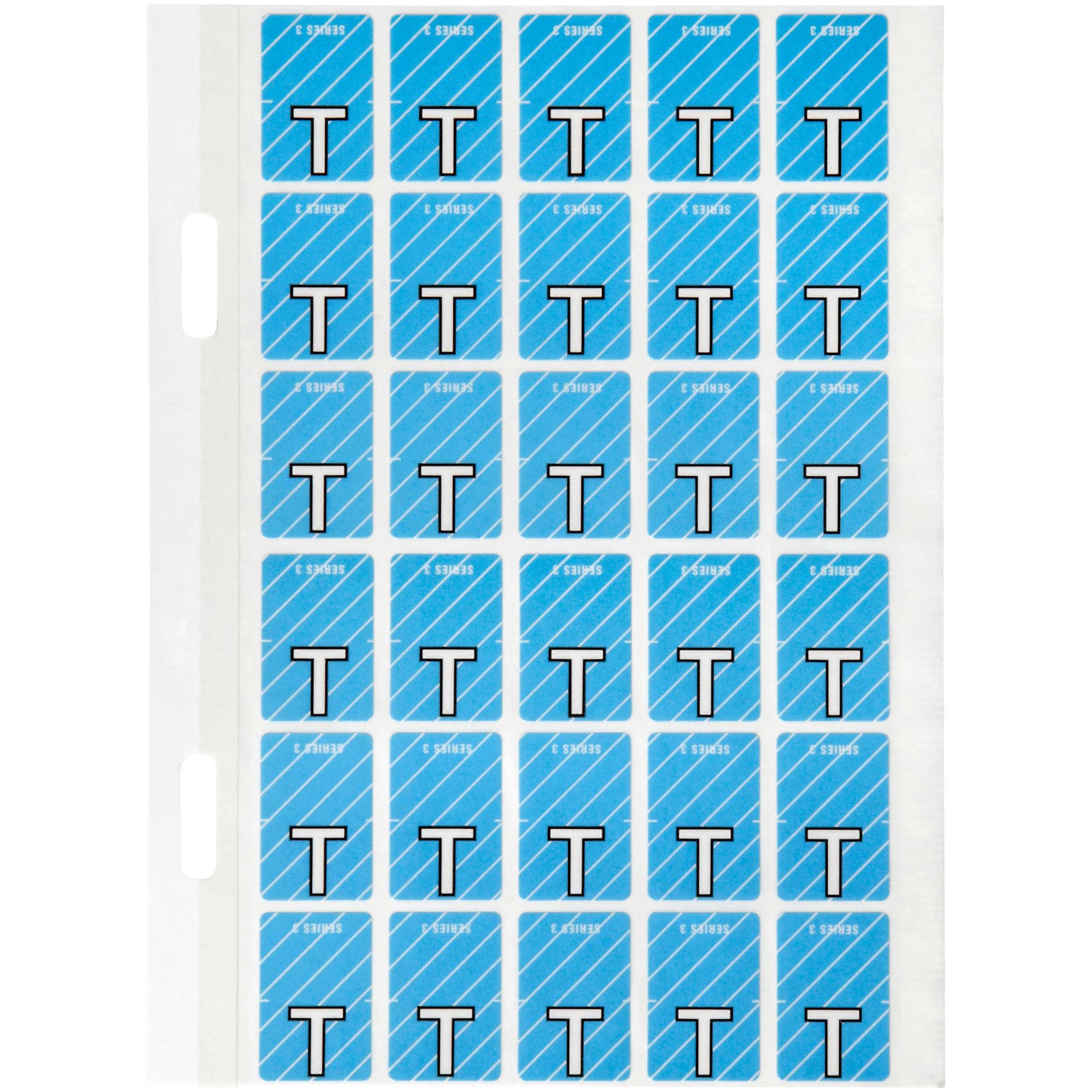 Avery Alphabet Coding Label T Top Tab 20x30mm Blue Pack  Of 150