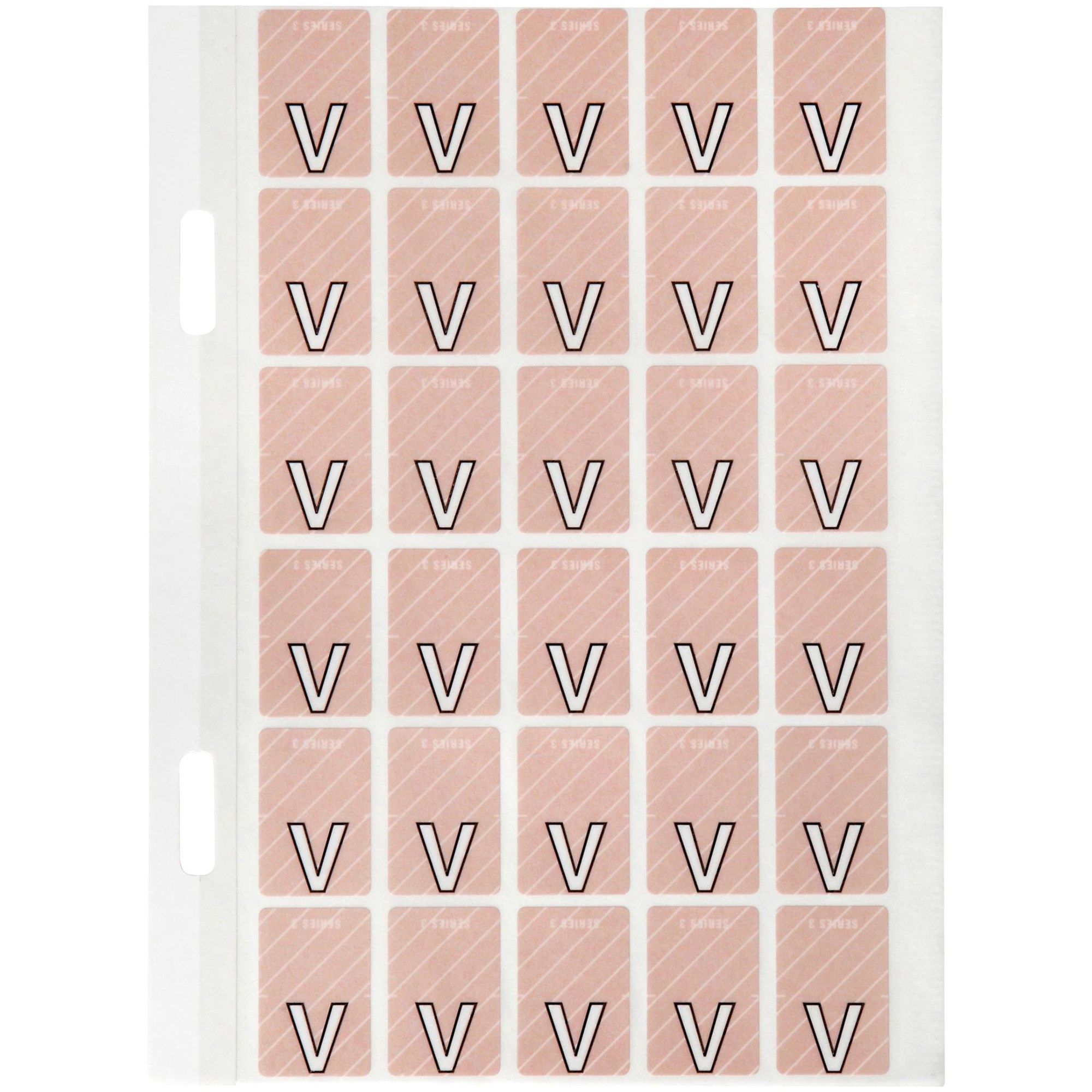Avery Alphabet Coding Label V Top Tab 20x30mm Mauve Pack  Of 150