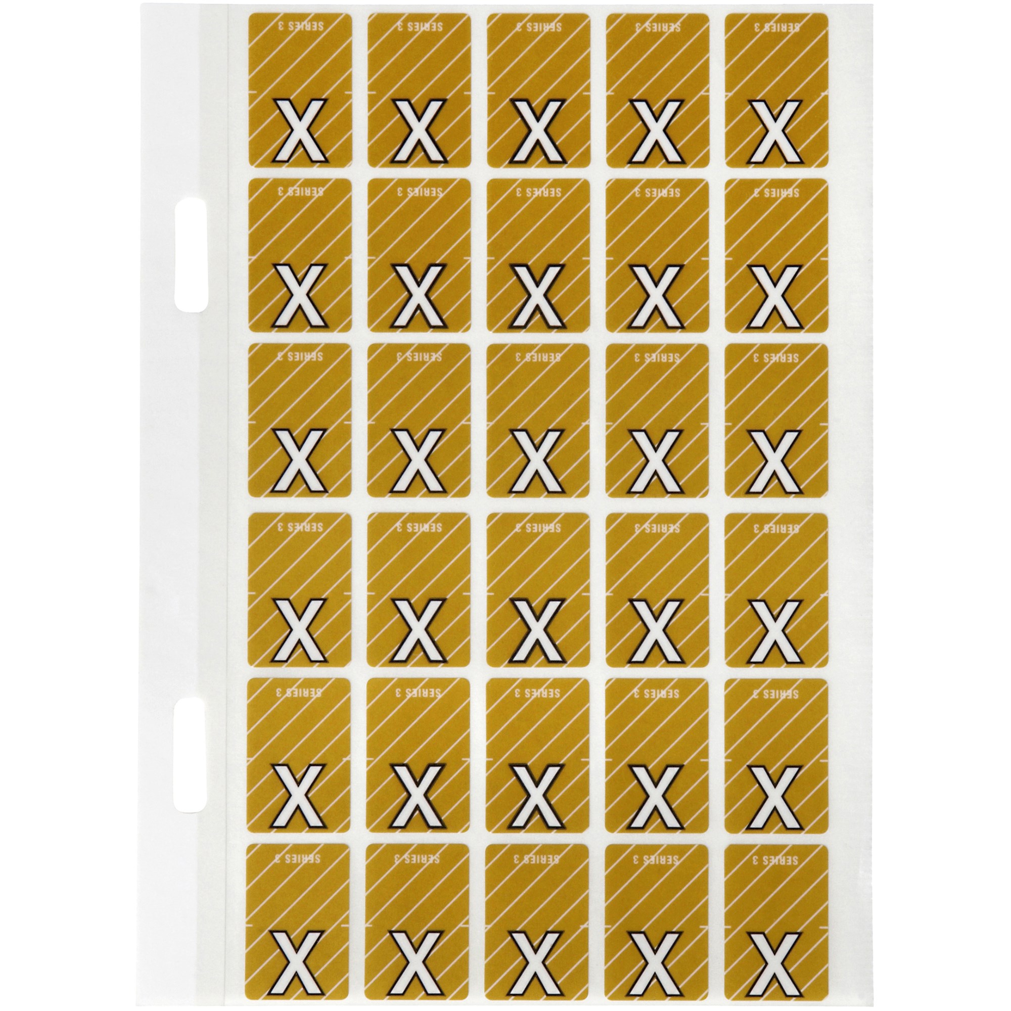 Avery Alphabet Coding Label X Top Tab 20x30mm Mustard Pack Of 150