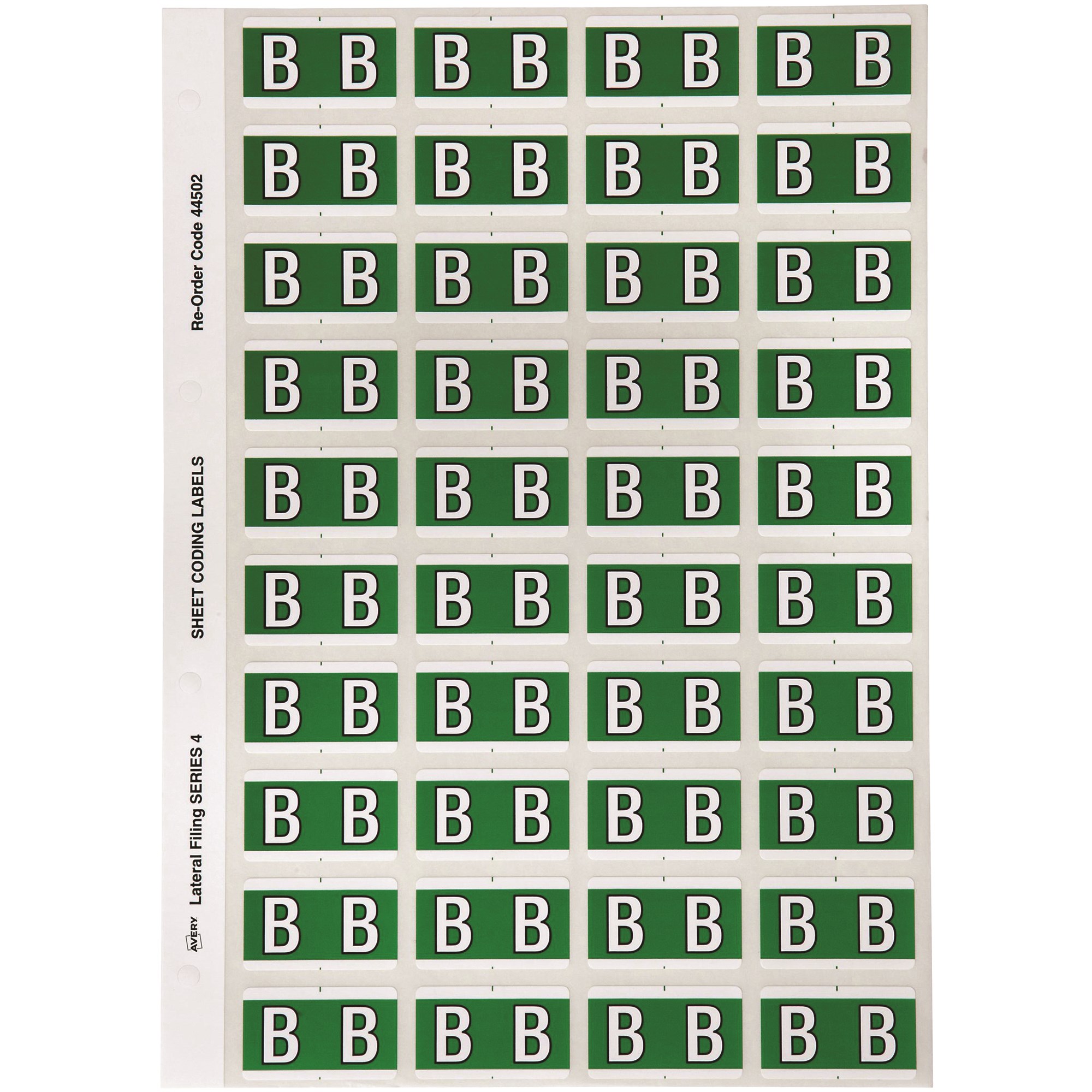 Avery Alphabet Coding Label B Side Tab 25x42mm Dark Green Pack Of 240