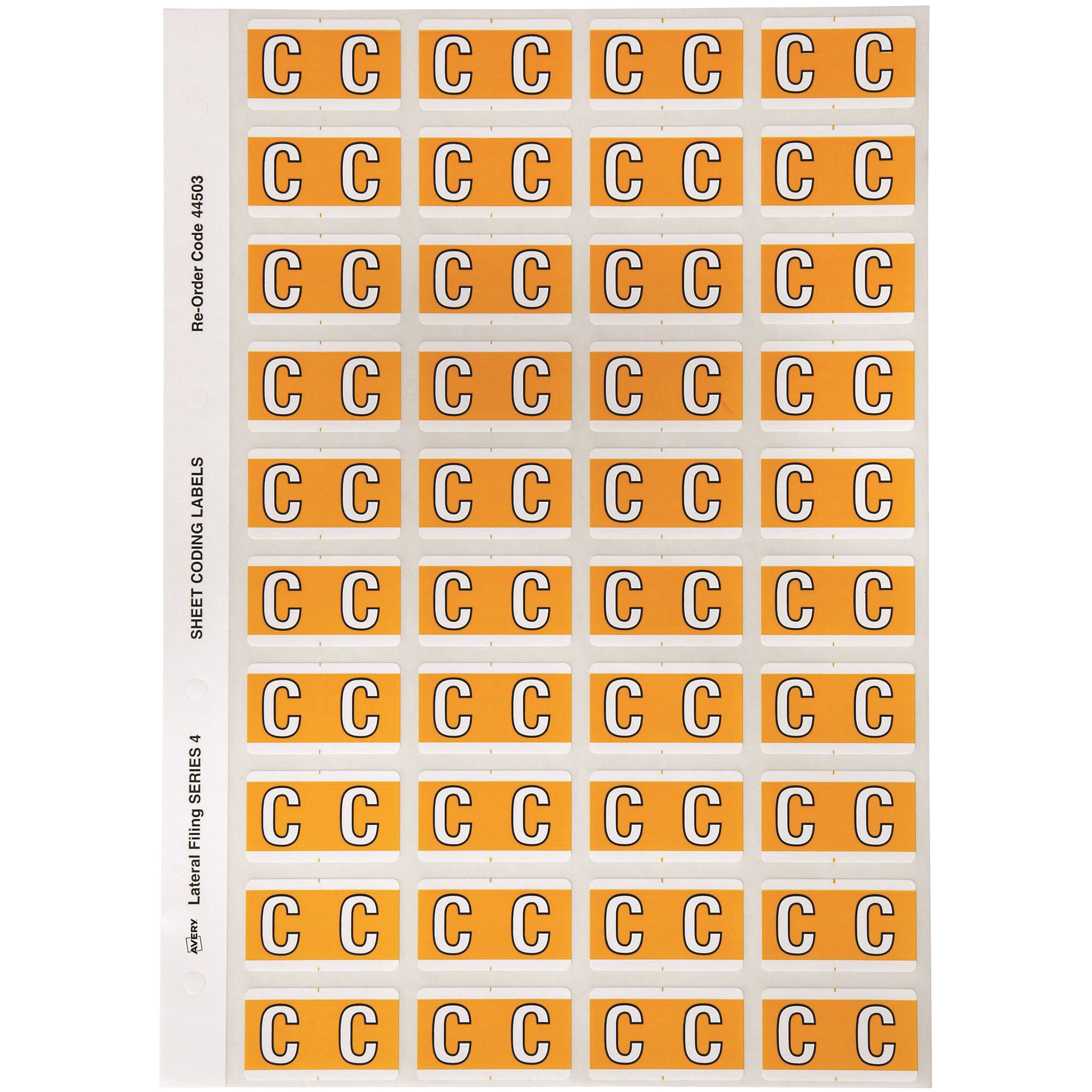 Avery Alphabet Coding Label C Side Tab 25x42mm Yellow Pack Of 240