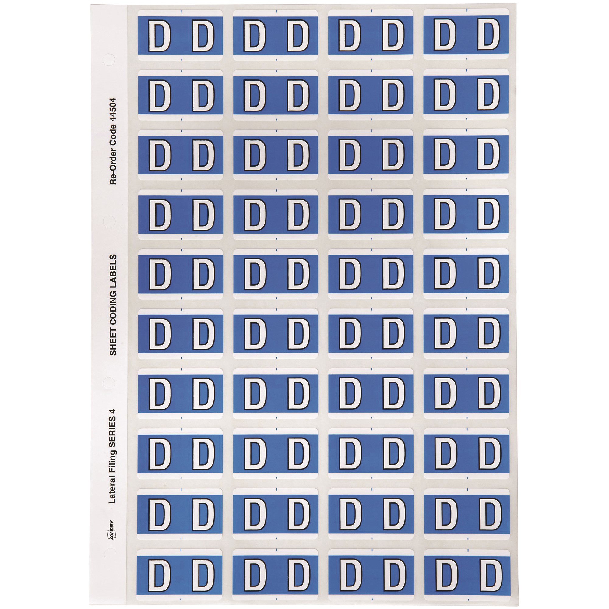 Avery Alphabet Coding Label D Side Tab 25x42mm Blue Pack Of 240