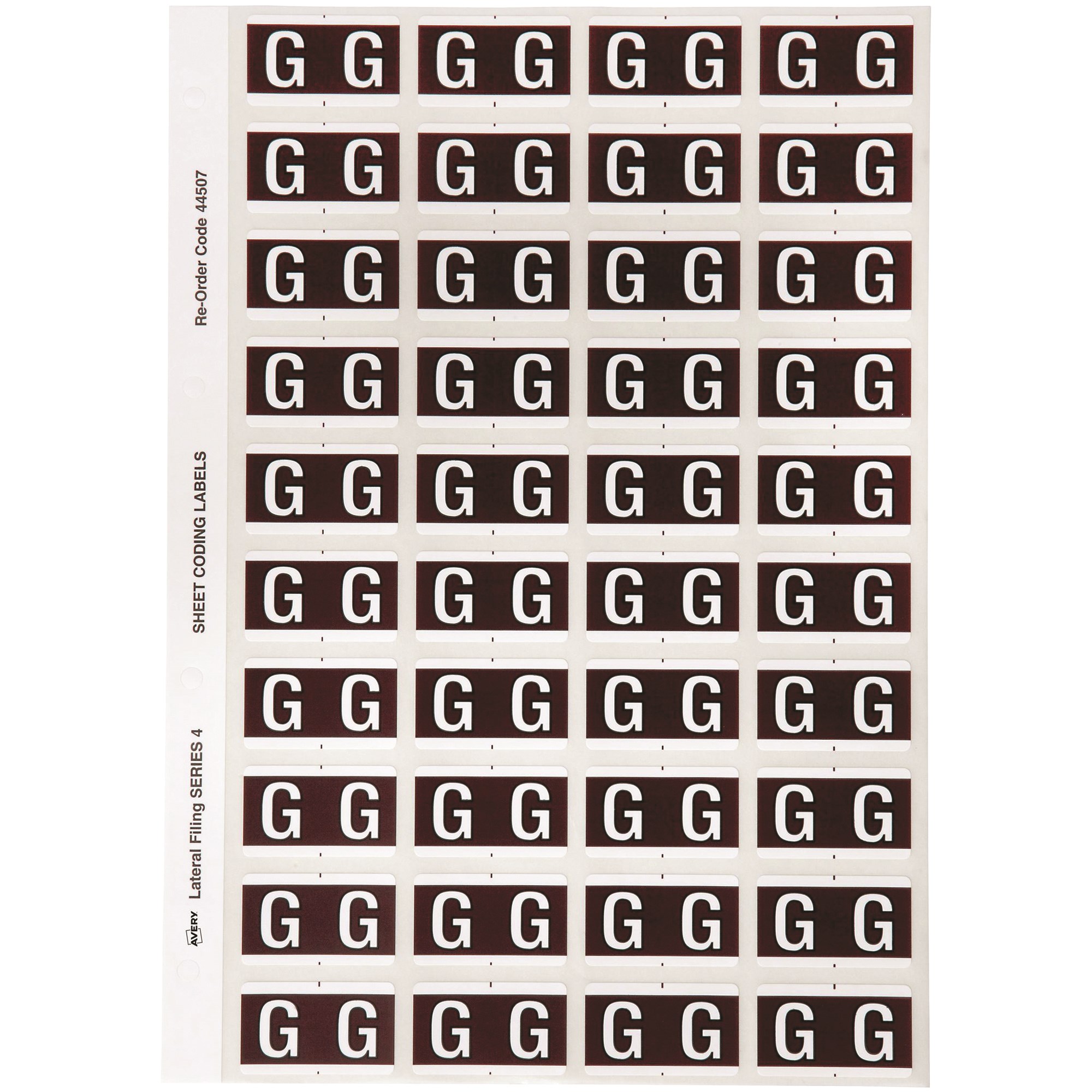 Avery Alphabet Coding Label G Side Tab 25x42mm Brown Pack Of 240