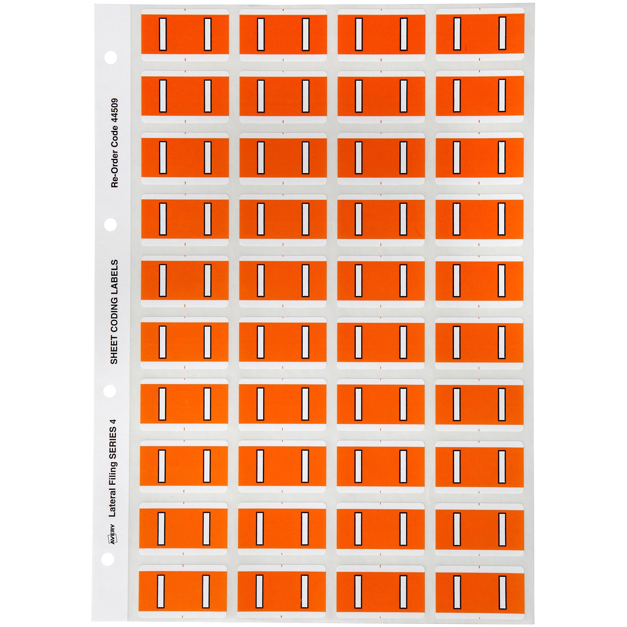 Avery Alphabet Coding Label I Side Tab 25x42mm Orange Pack Of 240