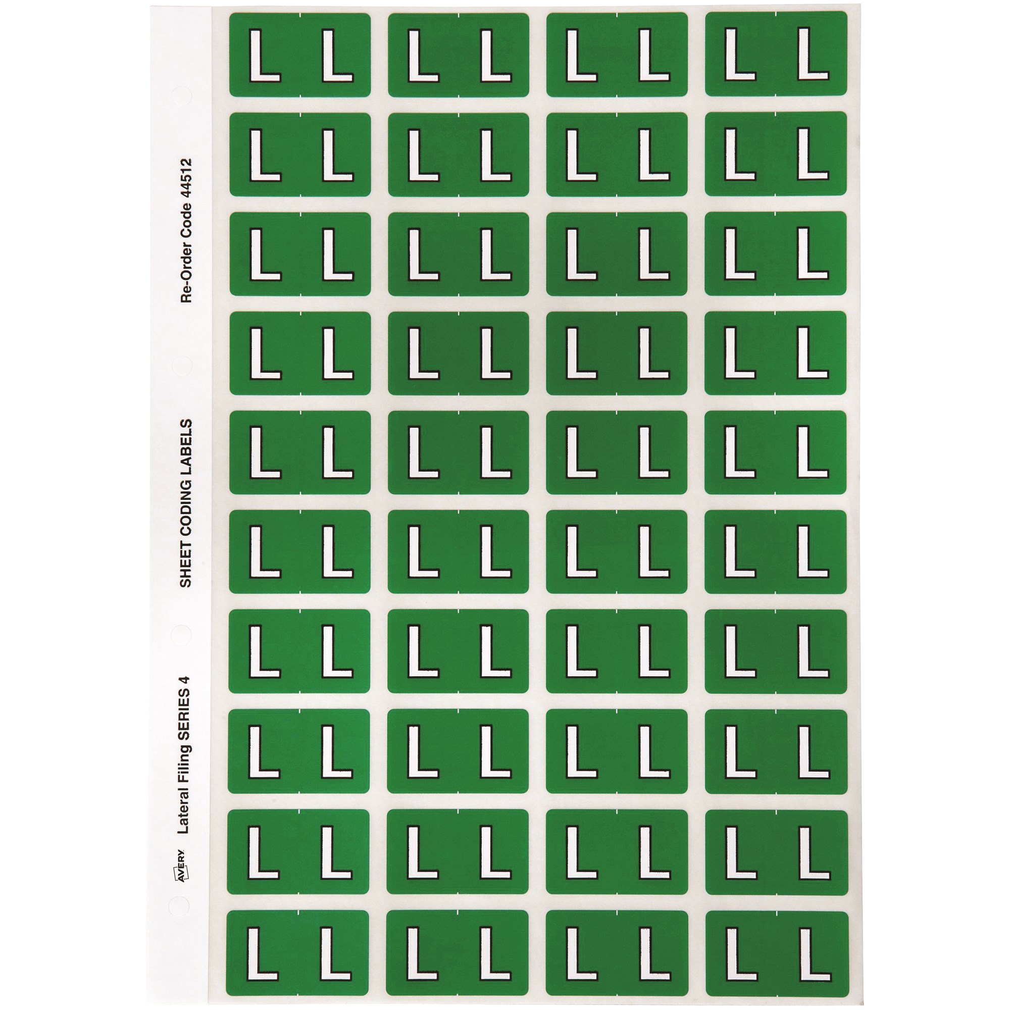Avery Alphabet Coding Label L Side Tab 25x42mm Dark Green Pack  Of 240