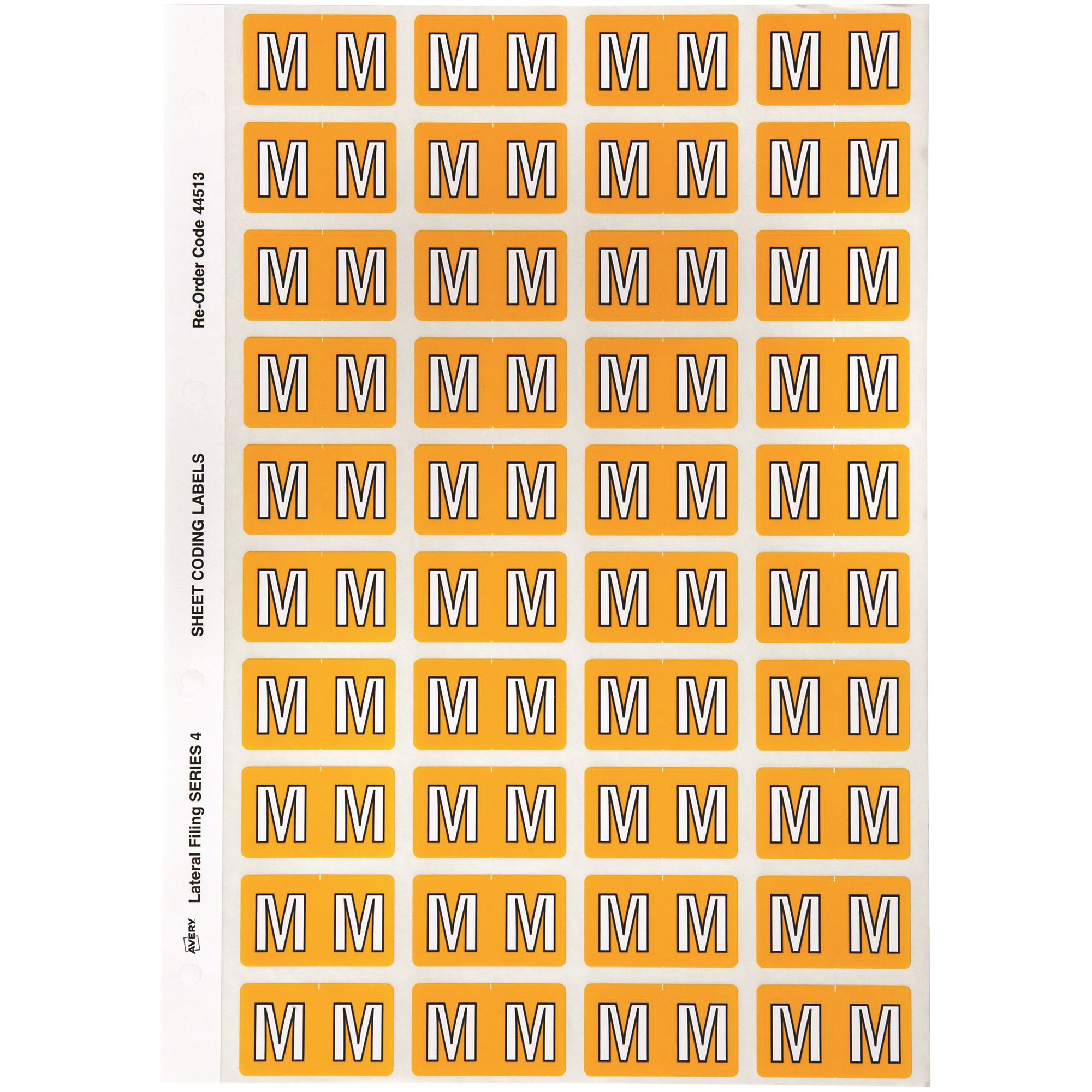 Avery Alphabet Coding Label M Side Tab 25x42mm Yellow Pack  Of 240