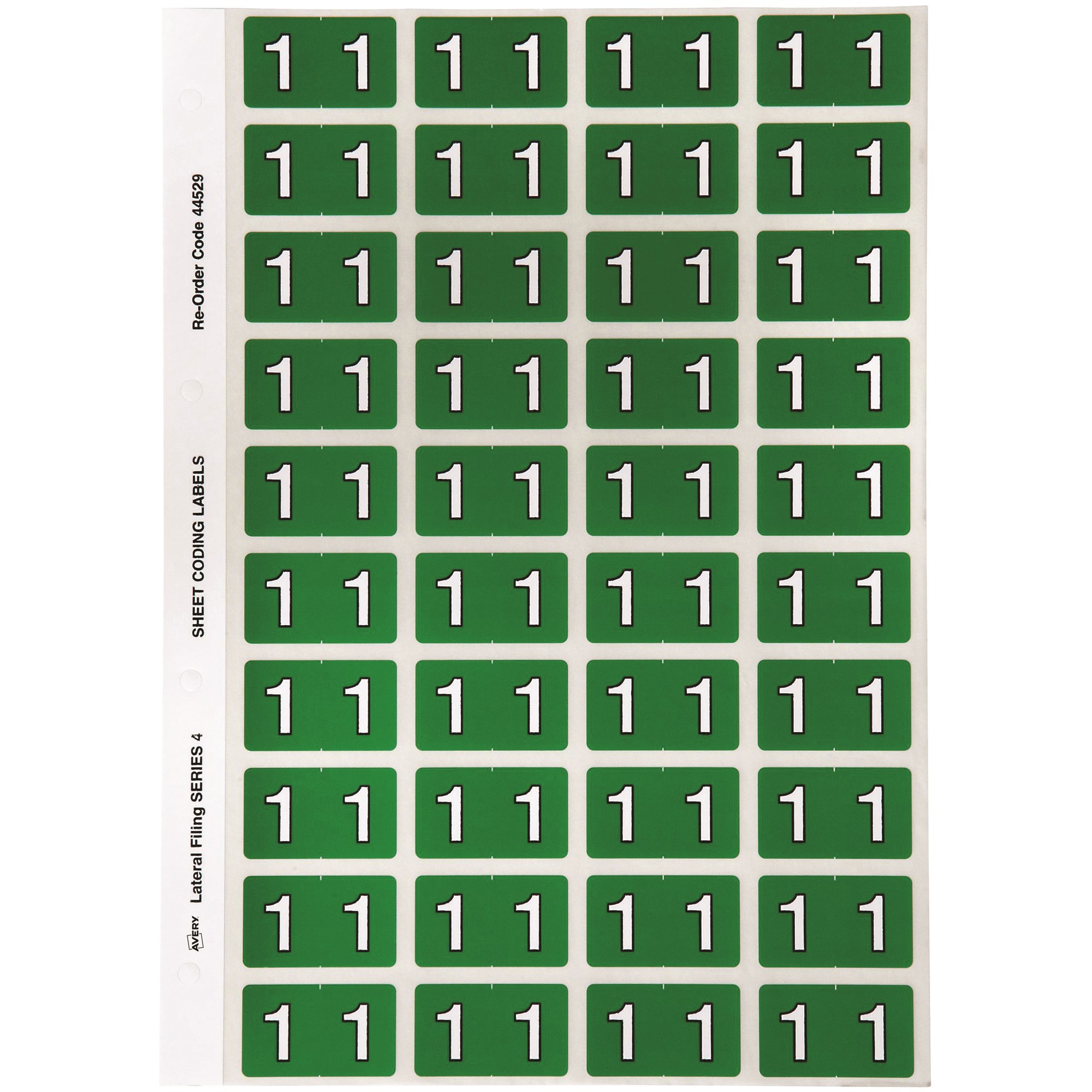 Avery Numeric Coding Label 1 Side Tab 25x42mm Dark Green Pack Of 240