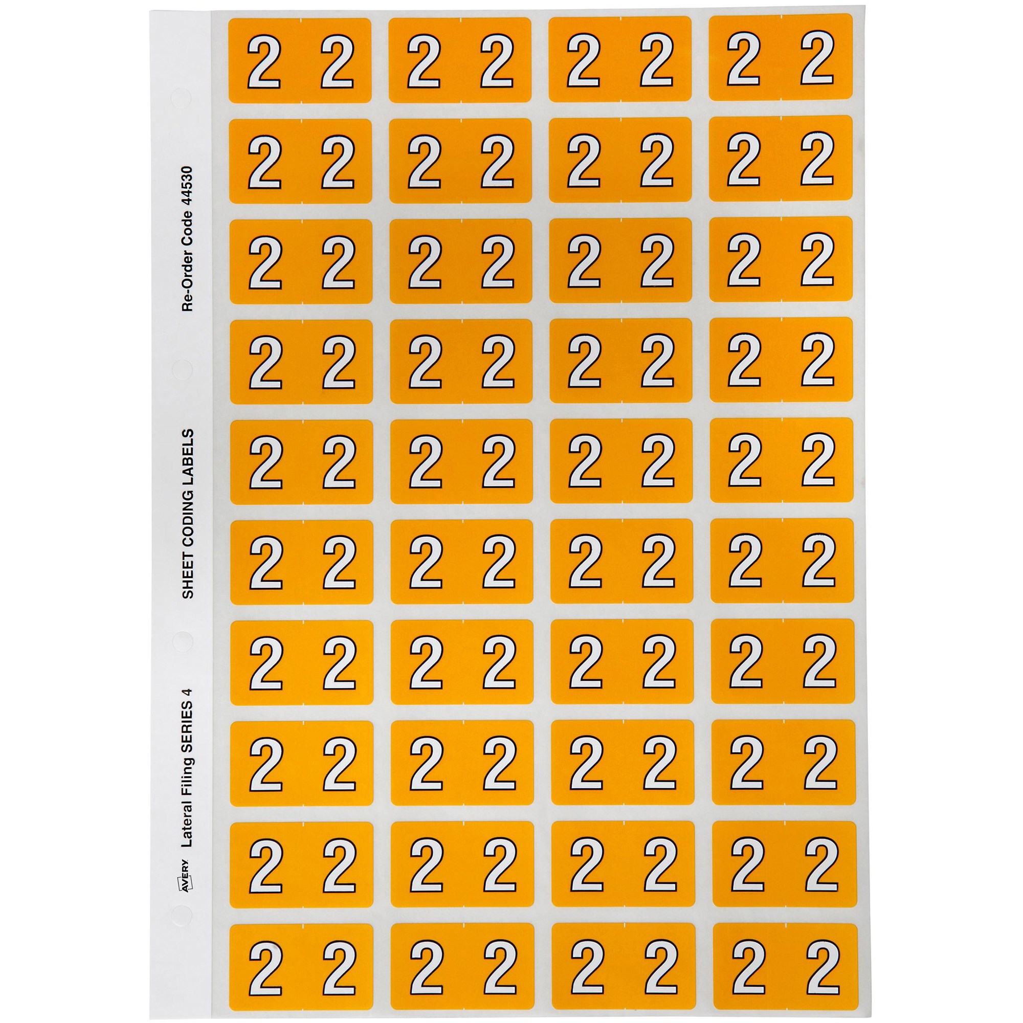Avery Numeric Coding Label 2 Side Tab 25x42mm Orange Pack  Of 240