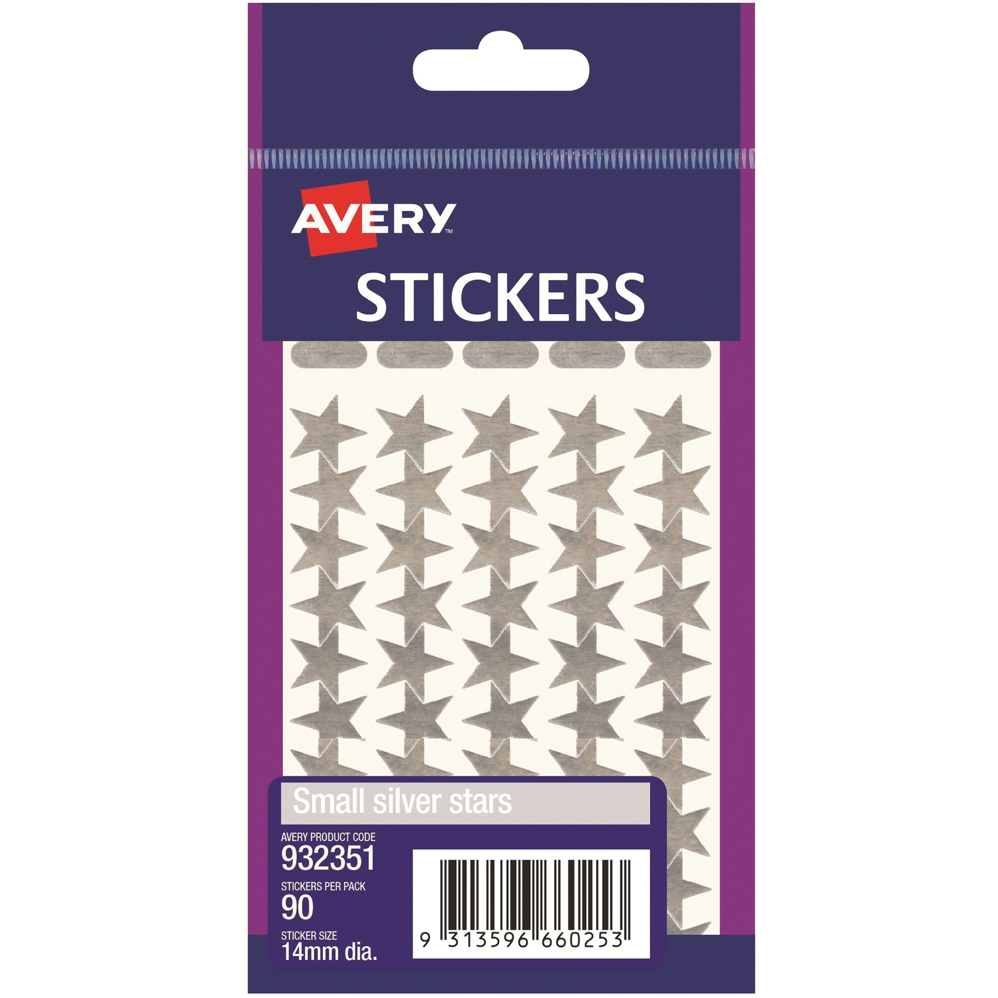 Avery Sticker HandiPack s Small Silver Stars Pack  Of 90