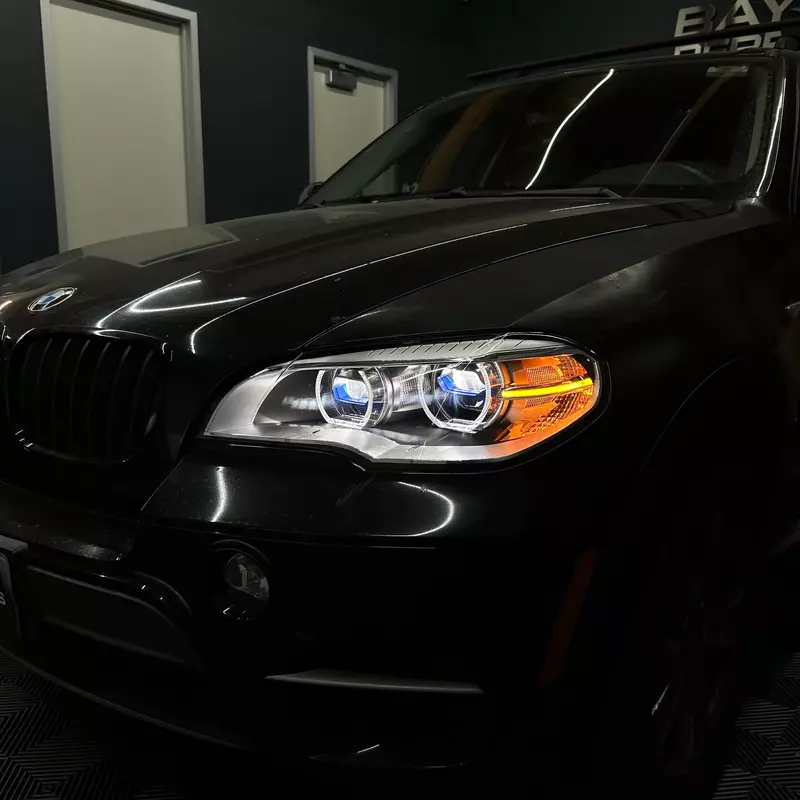 E70 X5 Facelift Style LED Headlights w/Etched DTM Rings (2007–2013)